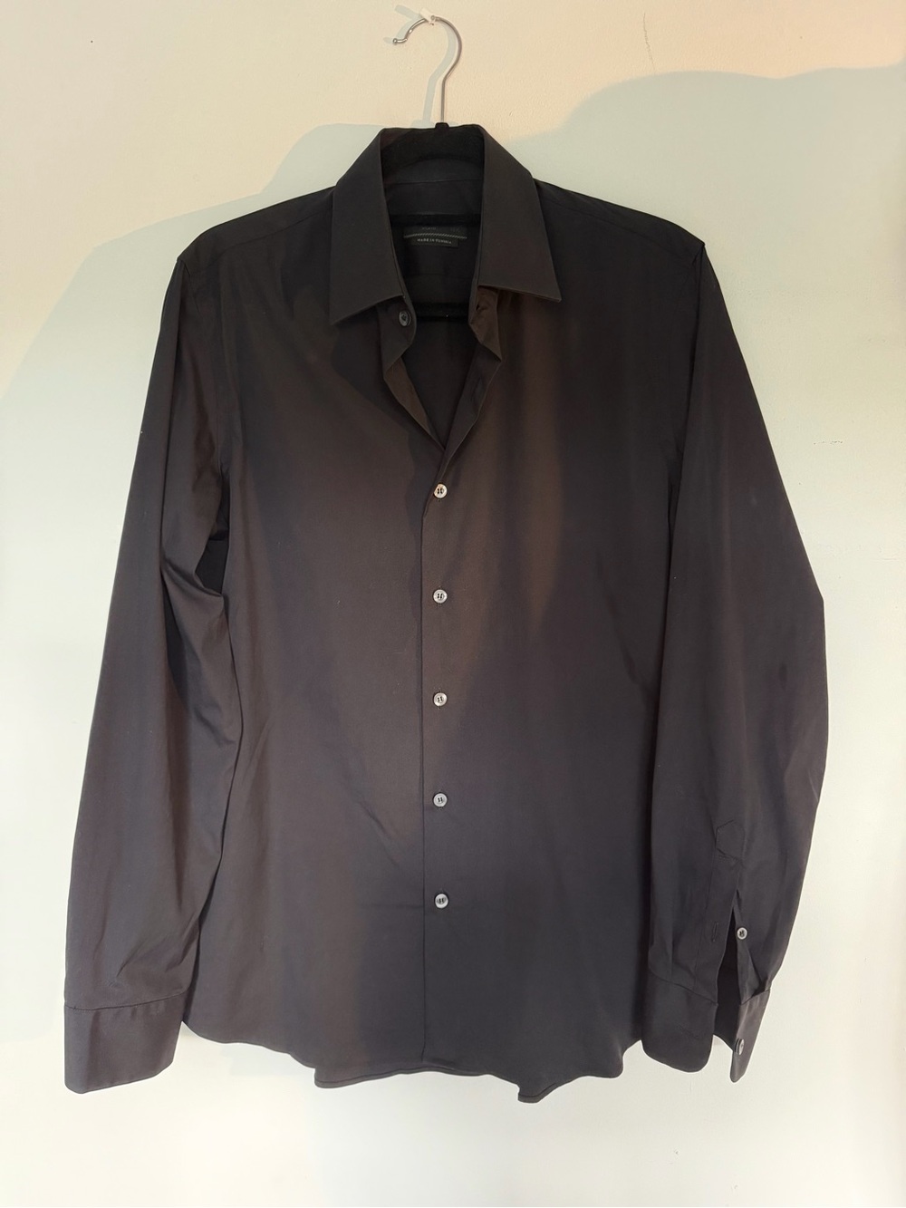 Prada Men’s Black Stretch Cotton Shirt Size 39 / M